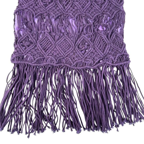 Earthbound Trading Co Purple Macrame Crochet Bag Crossbody New - Picture 8 of 16